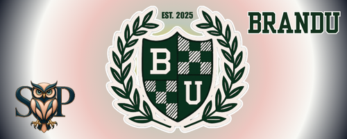 BrandU AI powered branding course crest representing digital branding education and online sales strategy